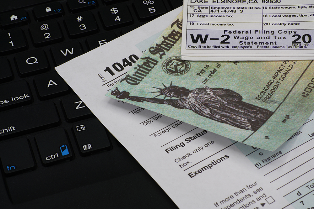US IRS Internal Revenue Service income tax filing form 1040 with supporting documents. irs,webcast